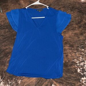 Ann Taylor Royal Blue V-Neck Blouse